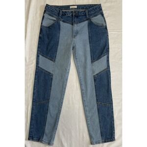 Blue Turtle Color Block Two Tone High Rise Jeans Retro 70's 90's Size 5